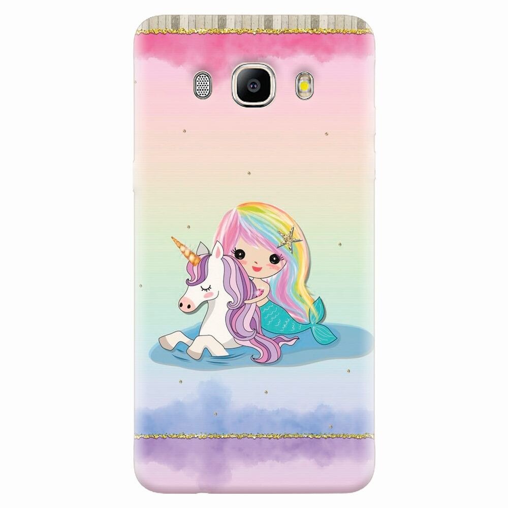 Husa silicon pentru Samsung Galaxy J7 2016, Mermaid Unicorn Play