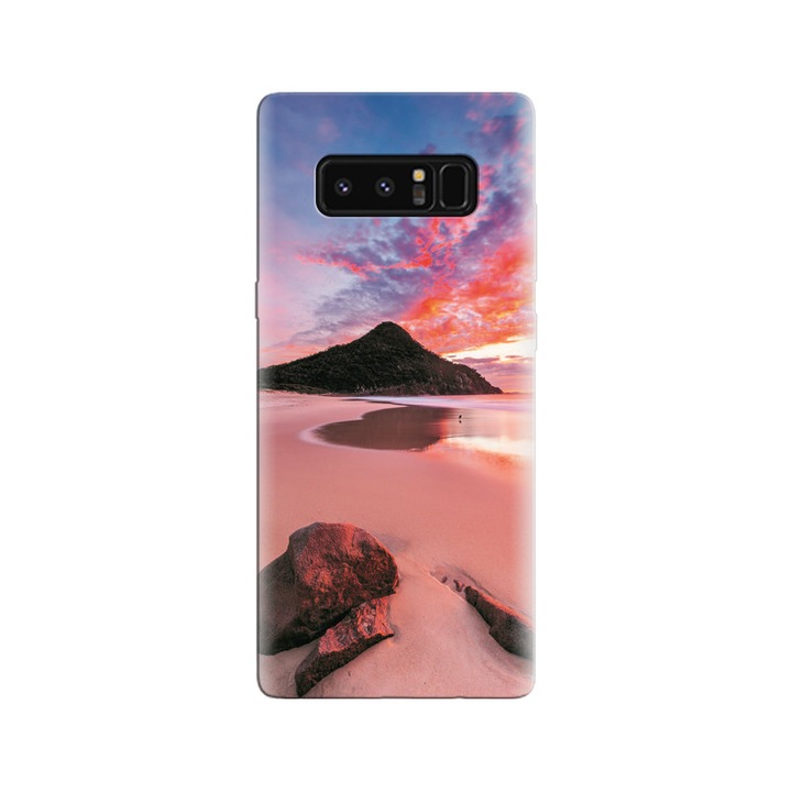 Силиконов калъф, съвместим с модел Samsung Galaxy Note 8 - Nature Water Beach Rock Beautiful Sky 3c