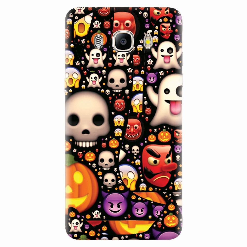 Husa silicon pentru Samsung Galaxy J7 2016, Emoji Mess