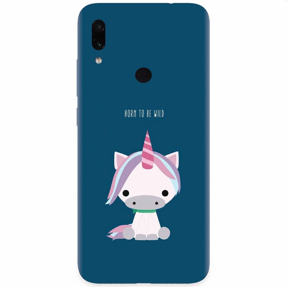 Husa silicon pentru Xiaomi Redmi Note 7, Horn To Be Wild Cute Unicorn