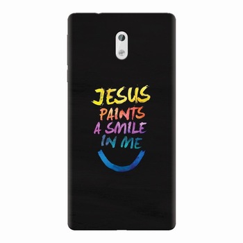 Husa silicon pentru Nokia 3, Jesus Paints A Smile In Me Husa silicon pentru Nokia 3, Jesus Paints A Smile In Me