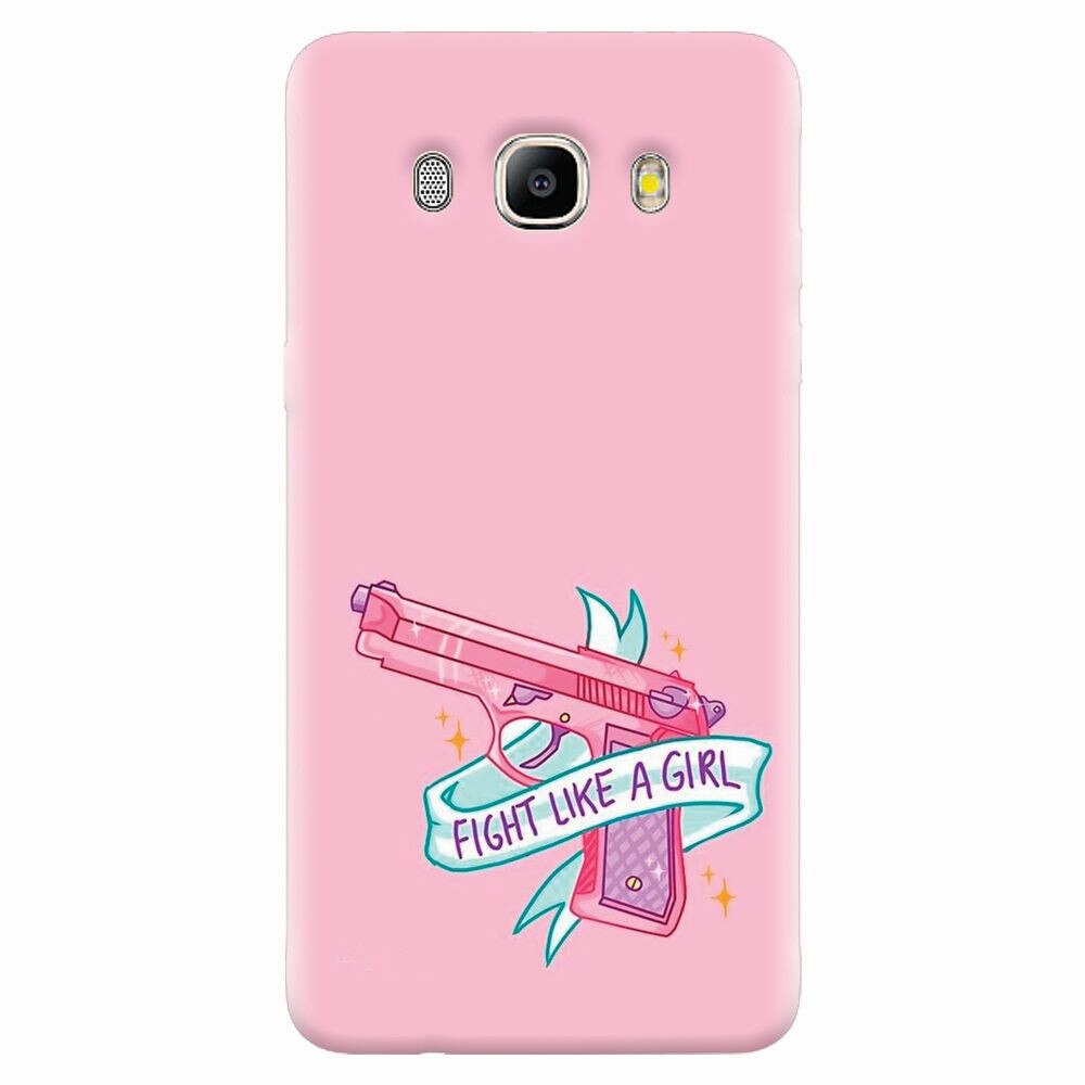 Husa silicon pentru Samsung Galaxy J7 2016, Fight Like A Girl