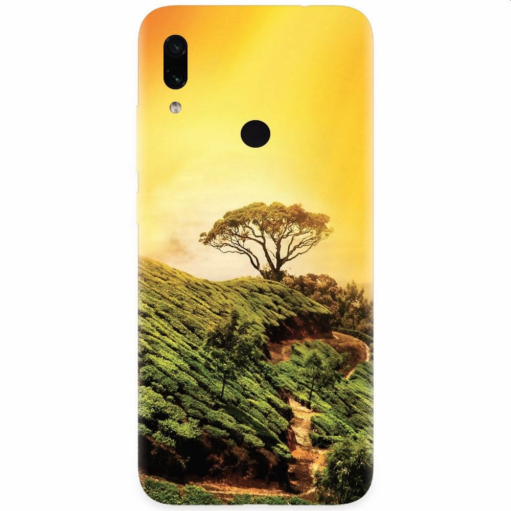 Husa silicon pentru Xiaomi Redmi Note 7, Hill Top Tree Golden Light