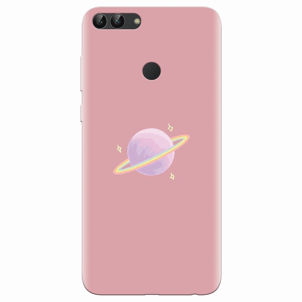 Husa silicon pentru Huawei P Smart, Saturn On Pink