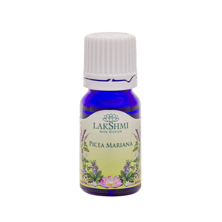 Ulei esential de molid negru (Picea Mariana Leaf Oil) 10 ml, 100% Pur si Organic, aromaterapie balsamica nordica, fresh-profund, Lakshmi