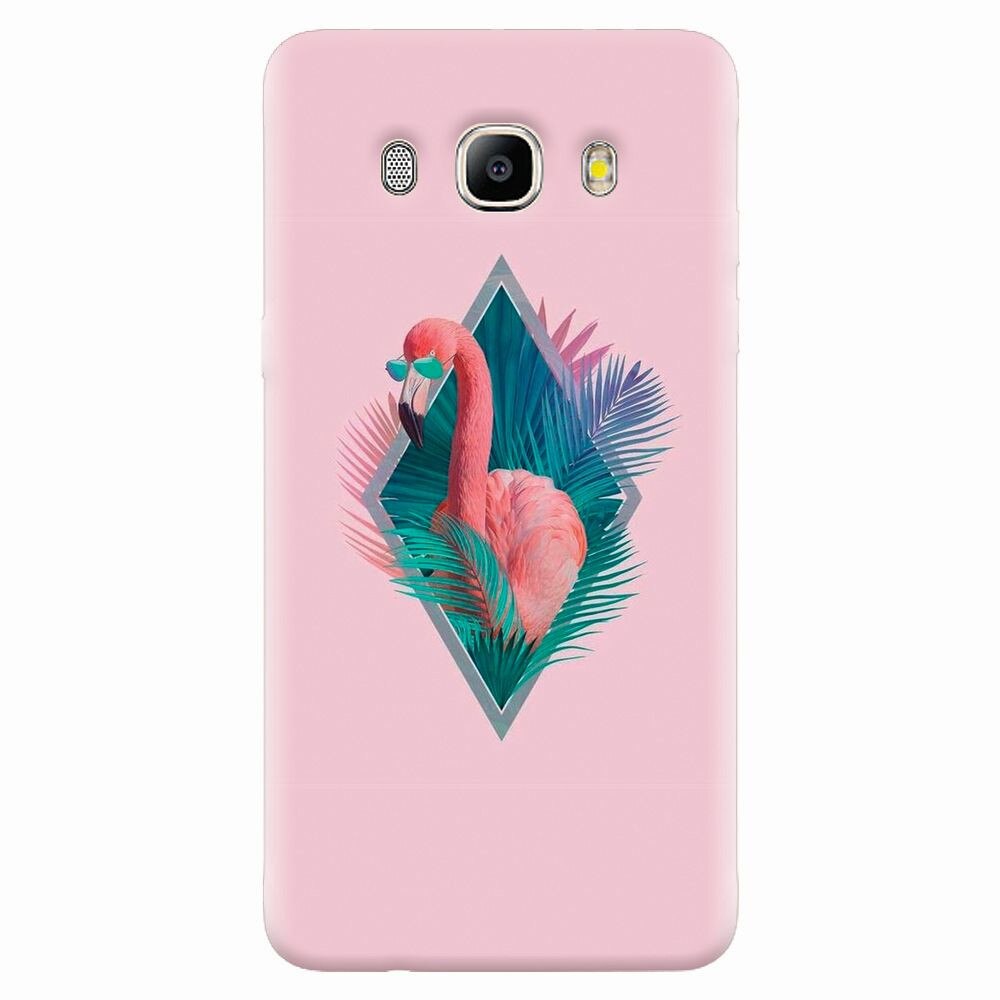 Husa silicon pentru Samsung Galaxy J7 2016, Flamingo With Sunglass