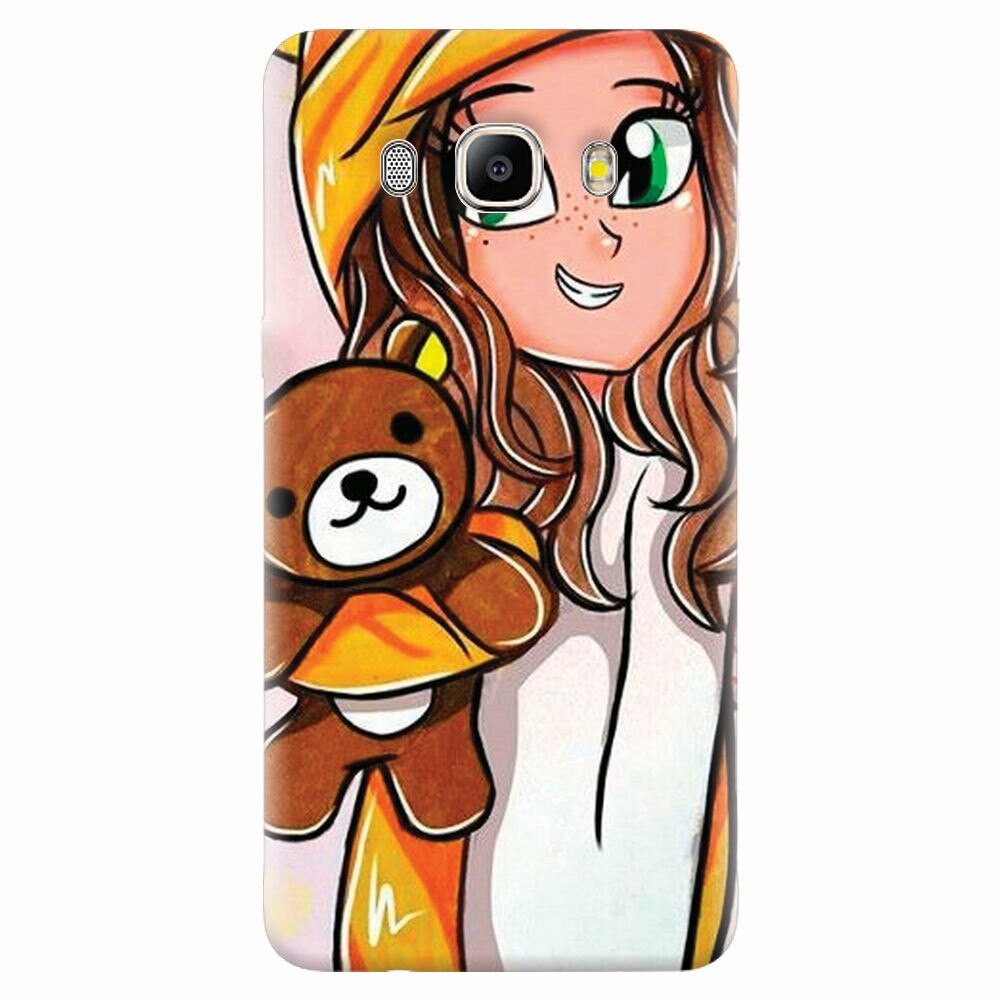 Husa silicon pentru Samsung Galaxy J7 2016, Girl With Little Bear