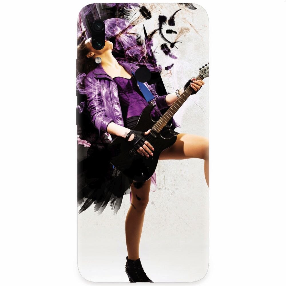 Husa silicon pentru Xiaomi Redmi Note 7, Rock Music Girl