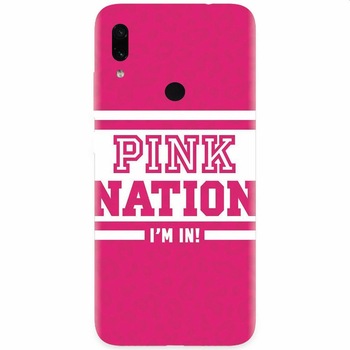 Husa silicon pentru Xiaomi Redmi Note 7, Pink Nation Husa silicon pentru Xiaomi Redmi Note 7, Pink Nation