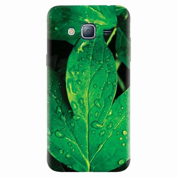 Husa silicon pentru Samsung Galaxy J7 2015, Leaves And Dew Husa silicon pentru Samsung Galaxy J7 2015, Leaves And Dew