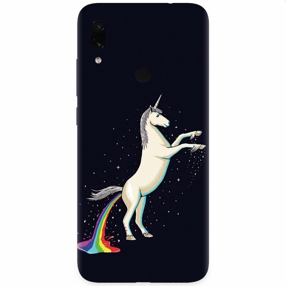 Husa silicon pentru Xiaomi Redmi Note 7, Unicorn Shitting Rainbows