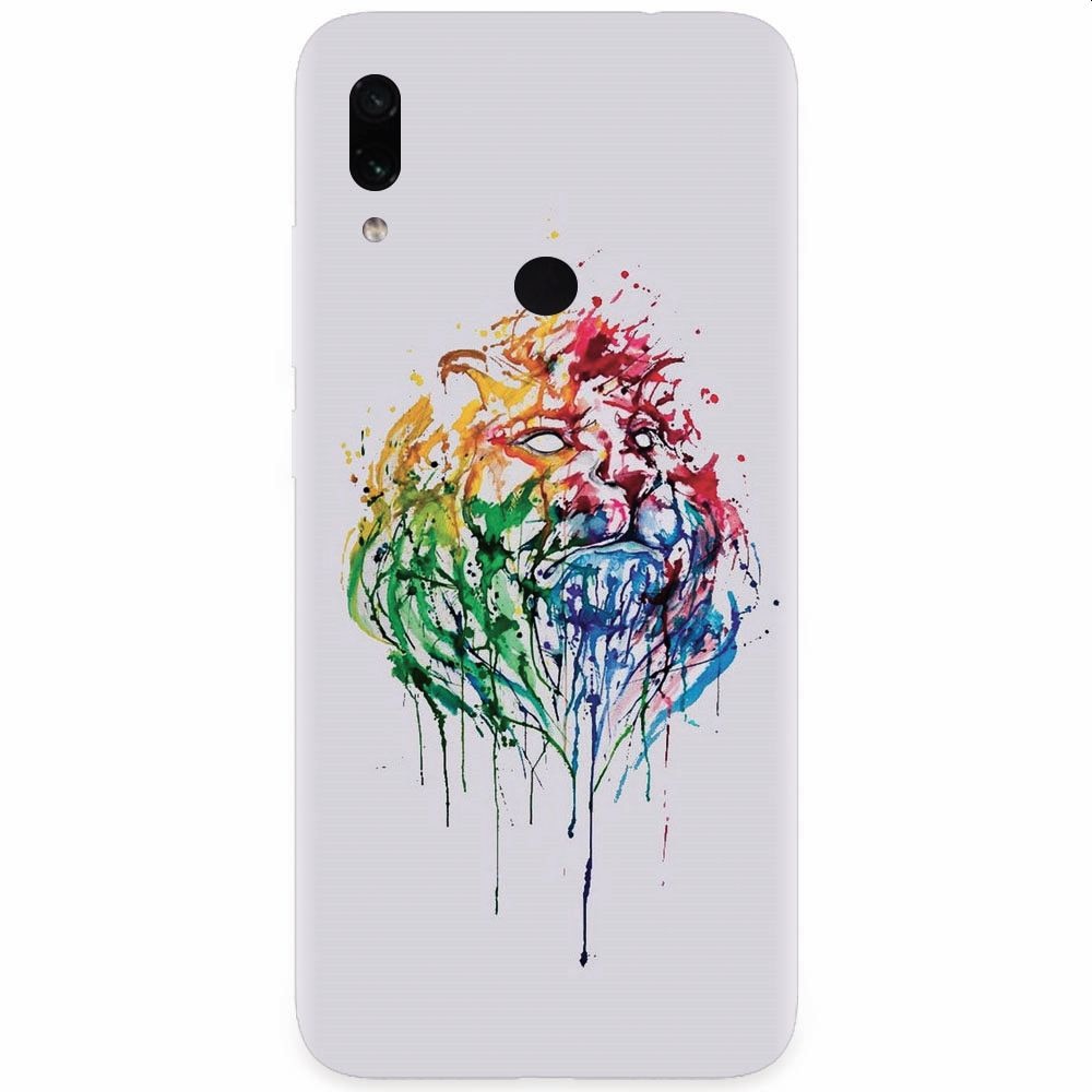 Husa silicon pentru Xiaomi Redmi Note 7, Paint Illustration Lion Head