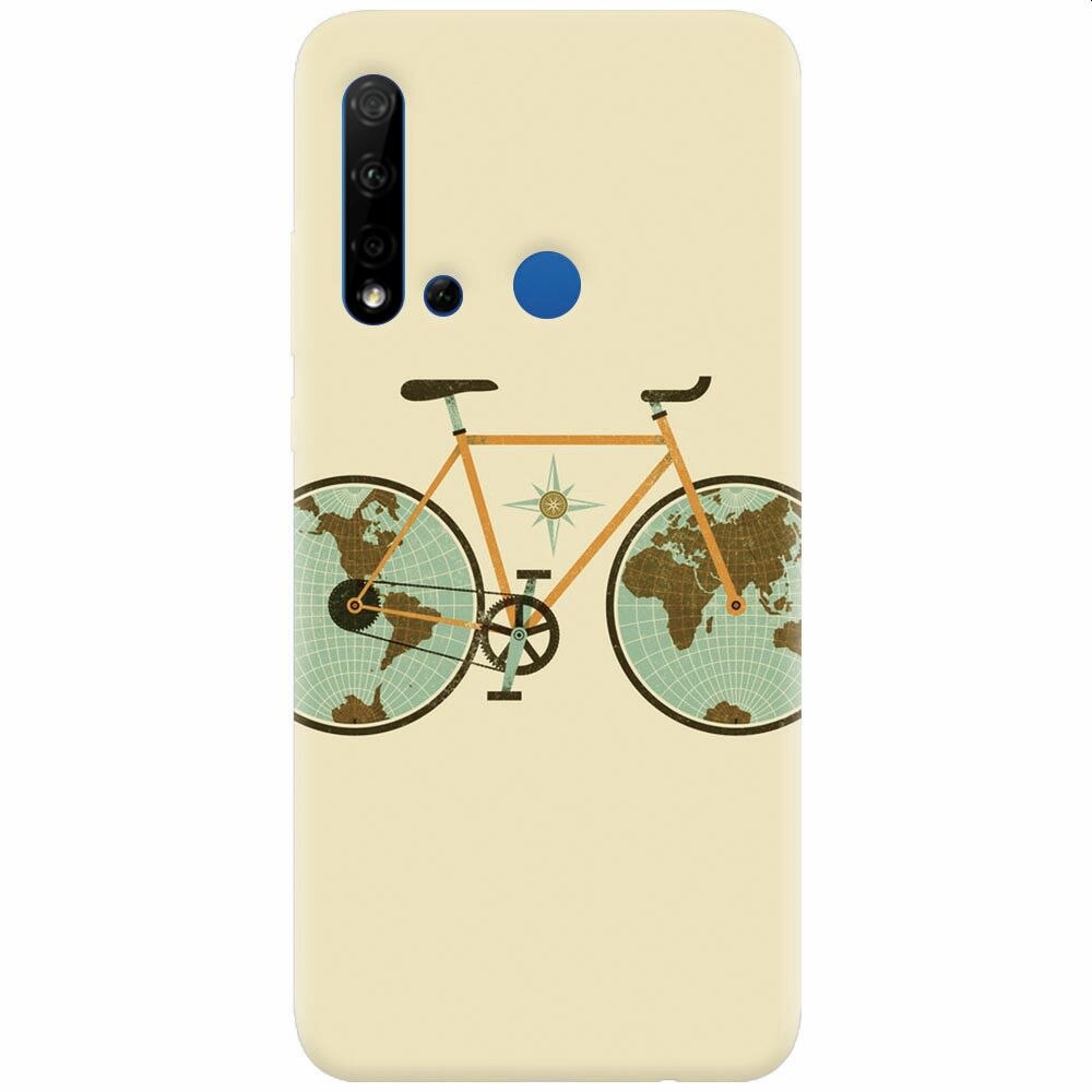 Husa silicon pentru Huawei P20 Lite (2019), Retro Bicycle Illustration