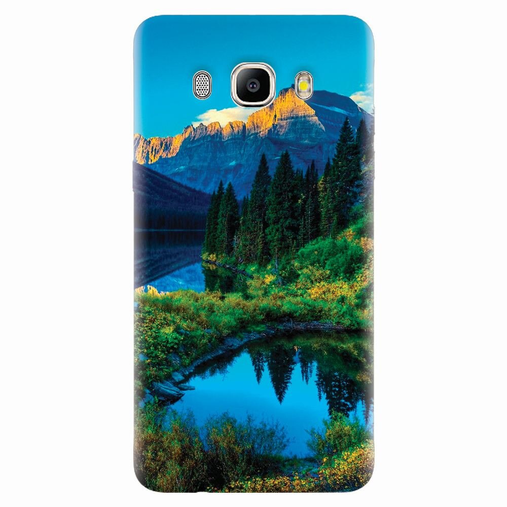 Husa silicon pentru Samsung Galaxy J7 2016, HDR Mountains Lake
