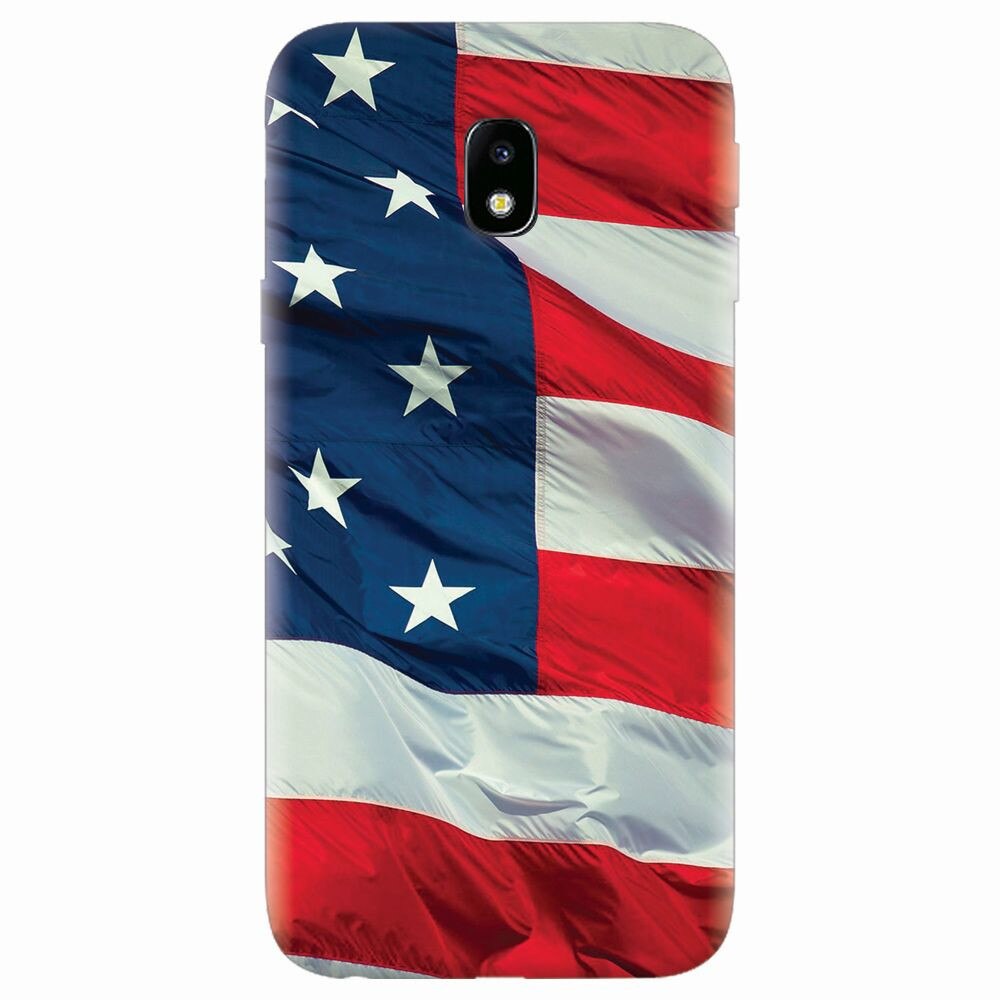 Husa silicon pentru Samsung Galaxy J7 Pro 2017, American Flag Illustration
