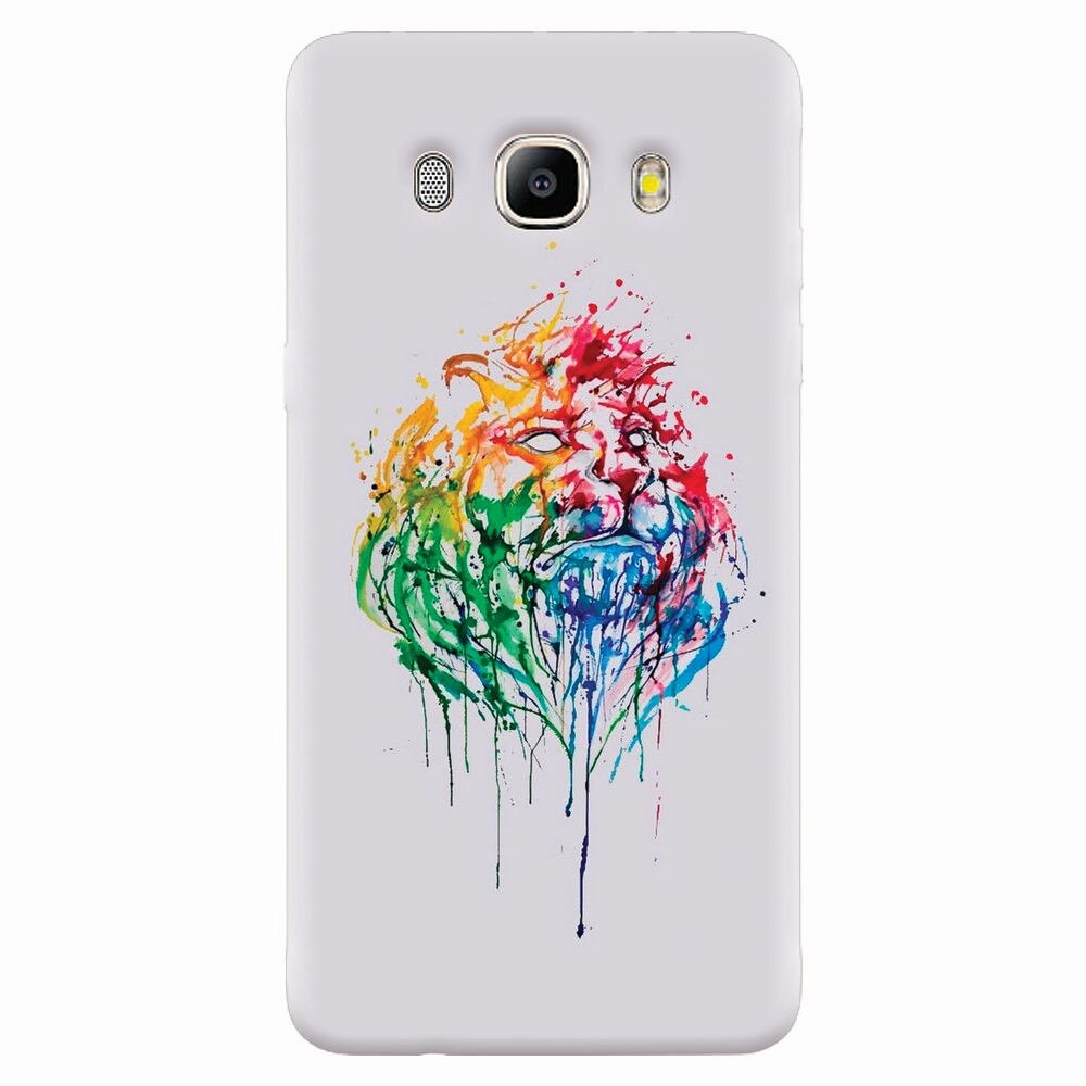 Husa silicon pentru Samsung Galaxy J7 2016, Paint Illustration Lion Head
