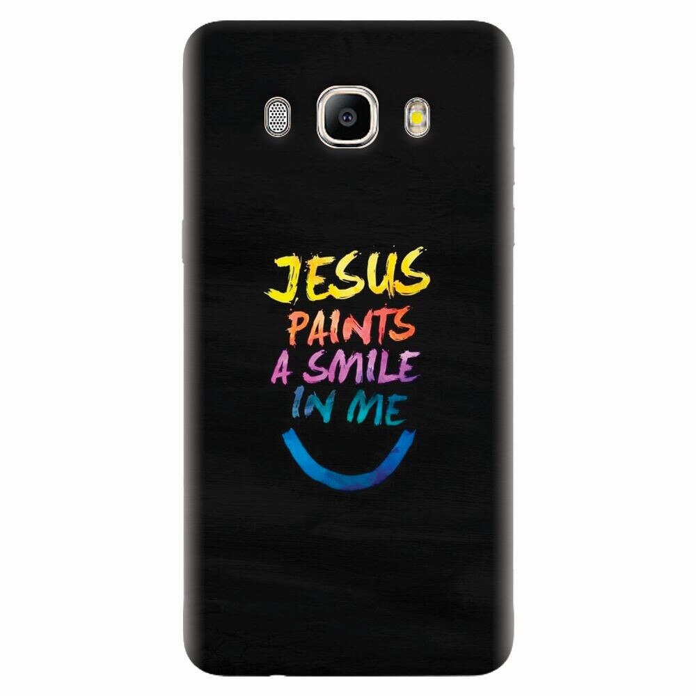 Husa silicon pentru Samsung Galaxy J7 2016, Jesus Paints A Smile In Me