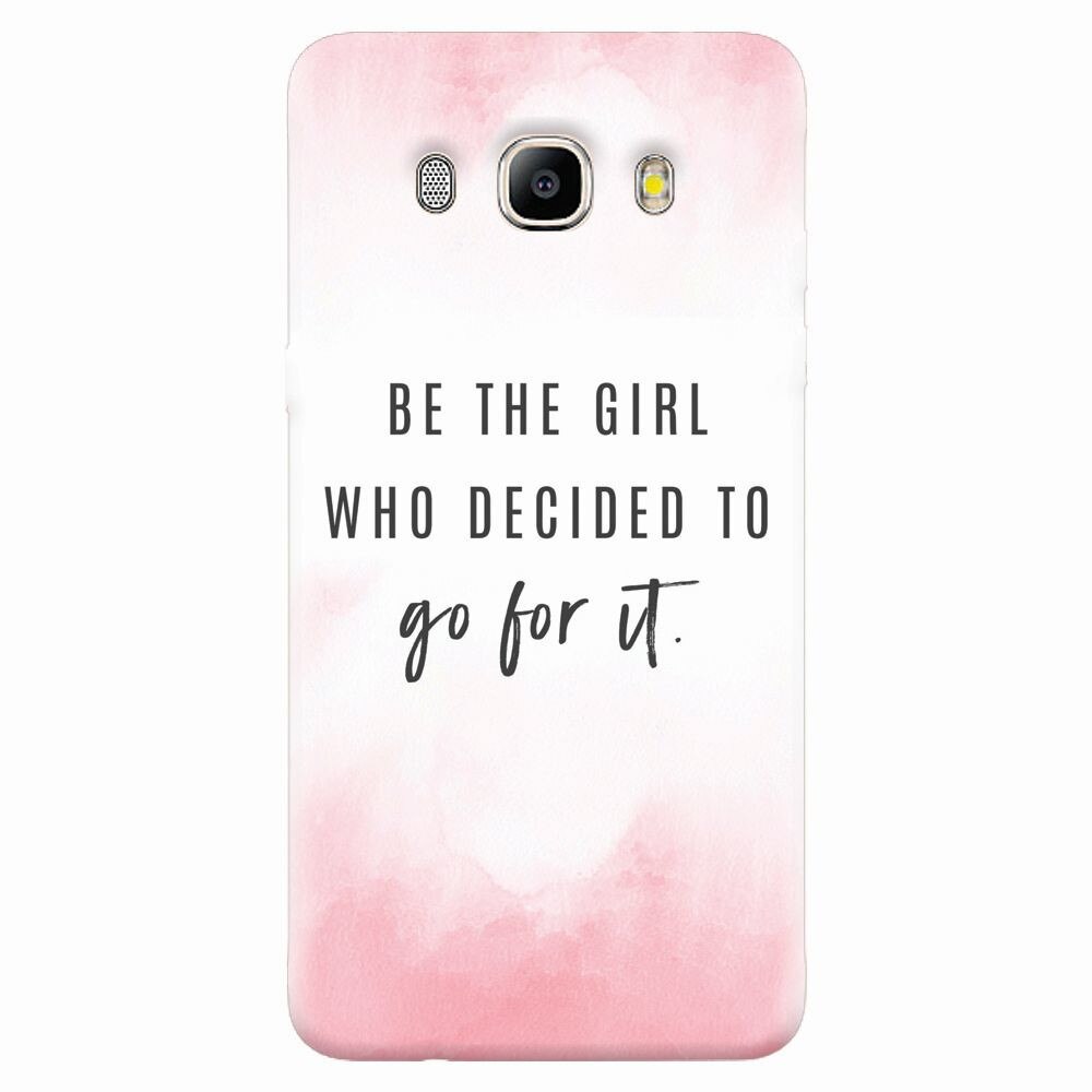 Husa silicon pentru Samsung Galaxy J7 2016, Quotes Pink