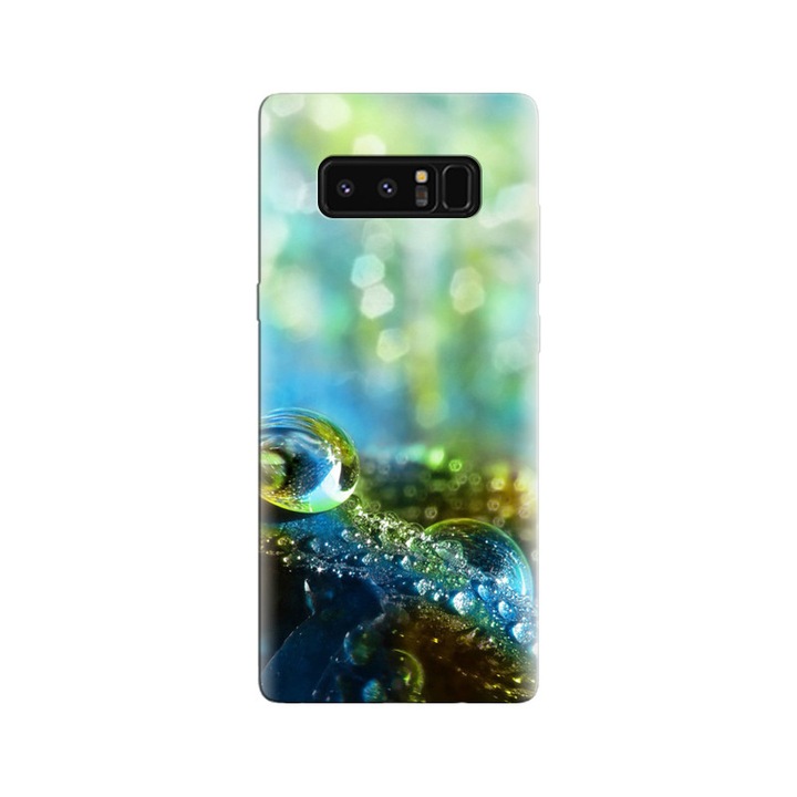 Силиконов калъф, съвместим с модел Samsung Galaxy Note 8 - Green Water Drops Macro