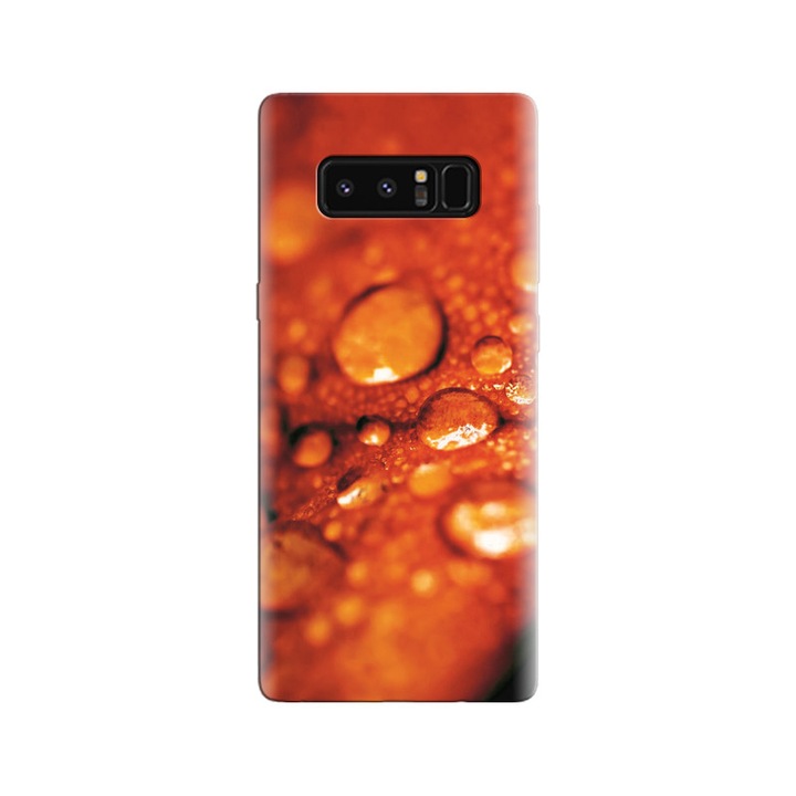 Силиконов калъф, съвместим с модел Samsung Galaxy Note 8 - Orange Water Drops Backgrounds