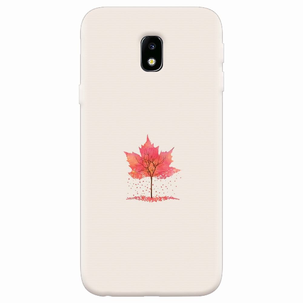 Husa silicon pentru Samsung Galaxy J7 Pro 2017, Autumn Tree Leaf Shape Illustration