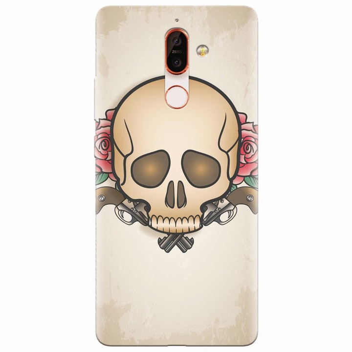 Силиконов кейс за Nokia 7 Plus, Skulls And Roses