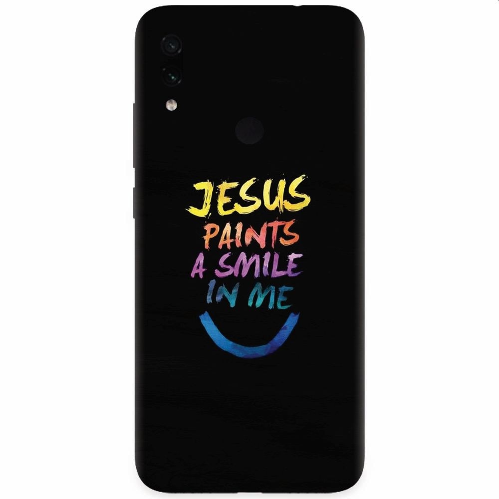 Husa silicon pentru Xiaomi Redmi Note 7, Jesus Paints A Smile In Me