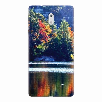 Husa silicon pentru Nokia 3, Lake Minnewaska Autumn Husa silicon pentru Nokia 3, Lake Minnewaska Autumn