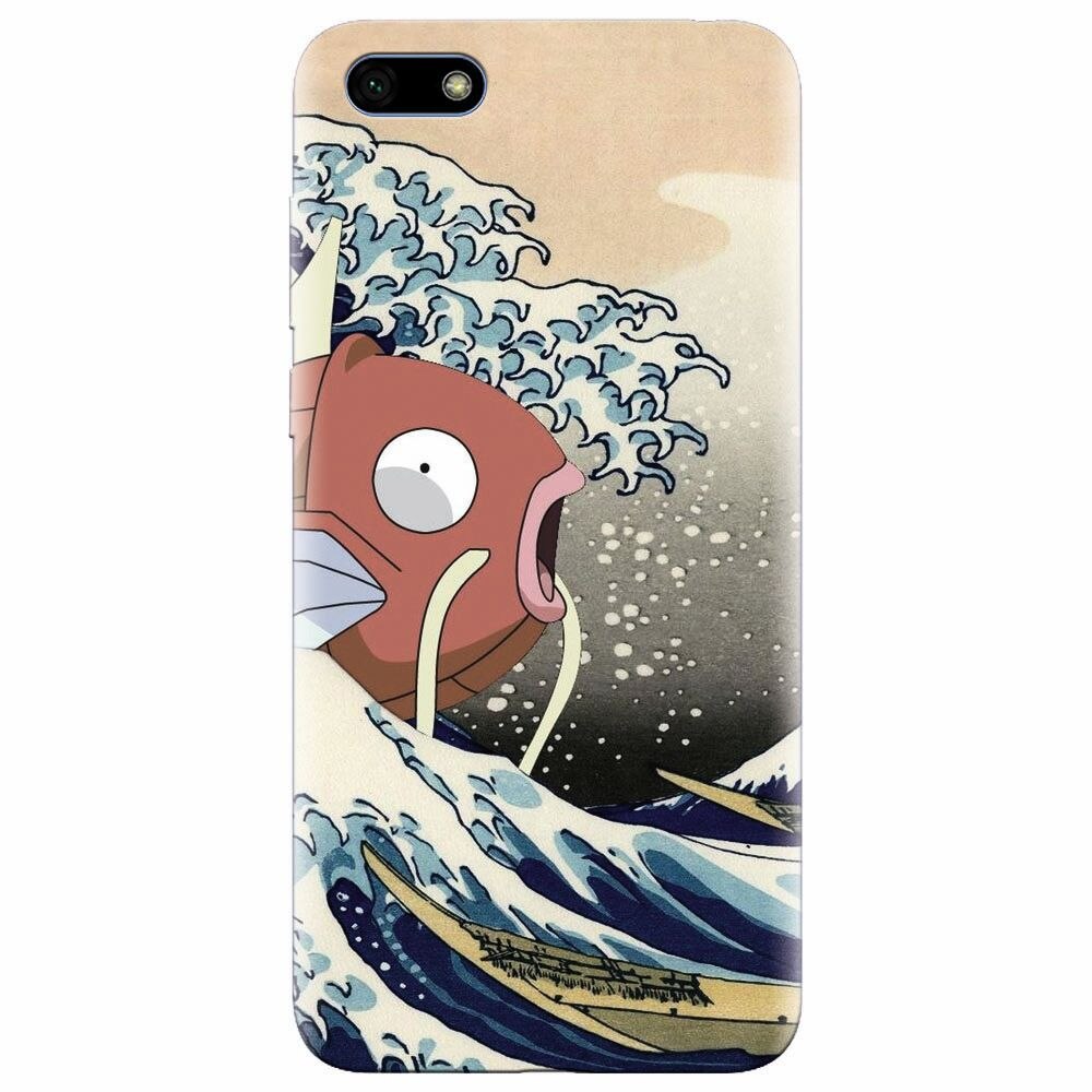 Husa silicon pentru Huawei Y5 Prime 2018, Great Wave Fish
