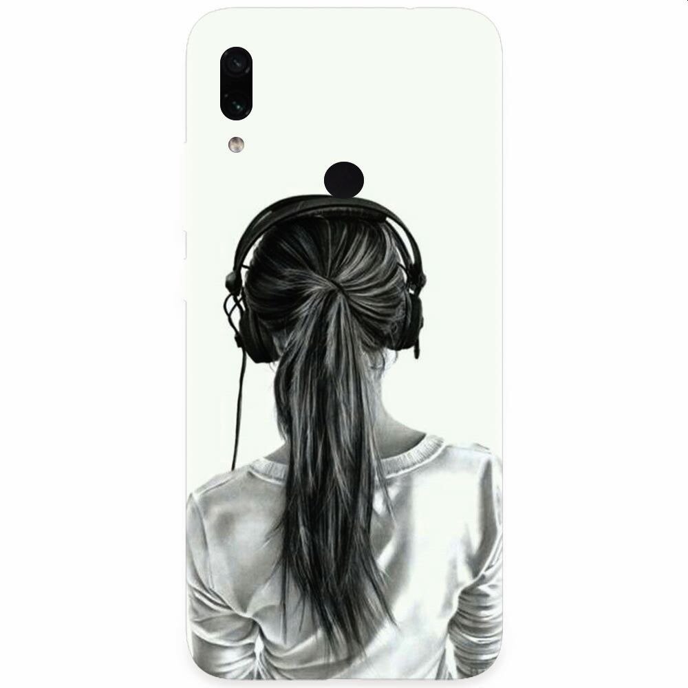 Husa silicon pentru Xiaomi Redmi Note 7, Girl With Headphone
