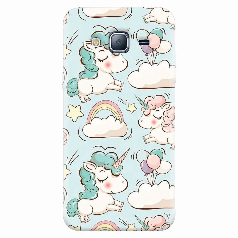 Husa silicon pentru Samsung Galaxy J5 2015, Unicorns And Clouds