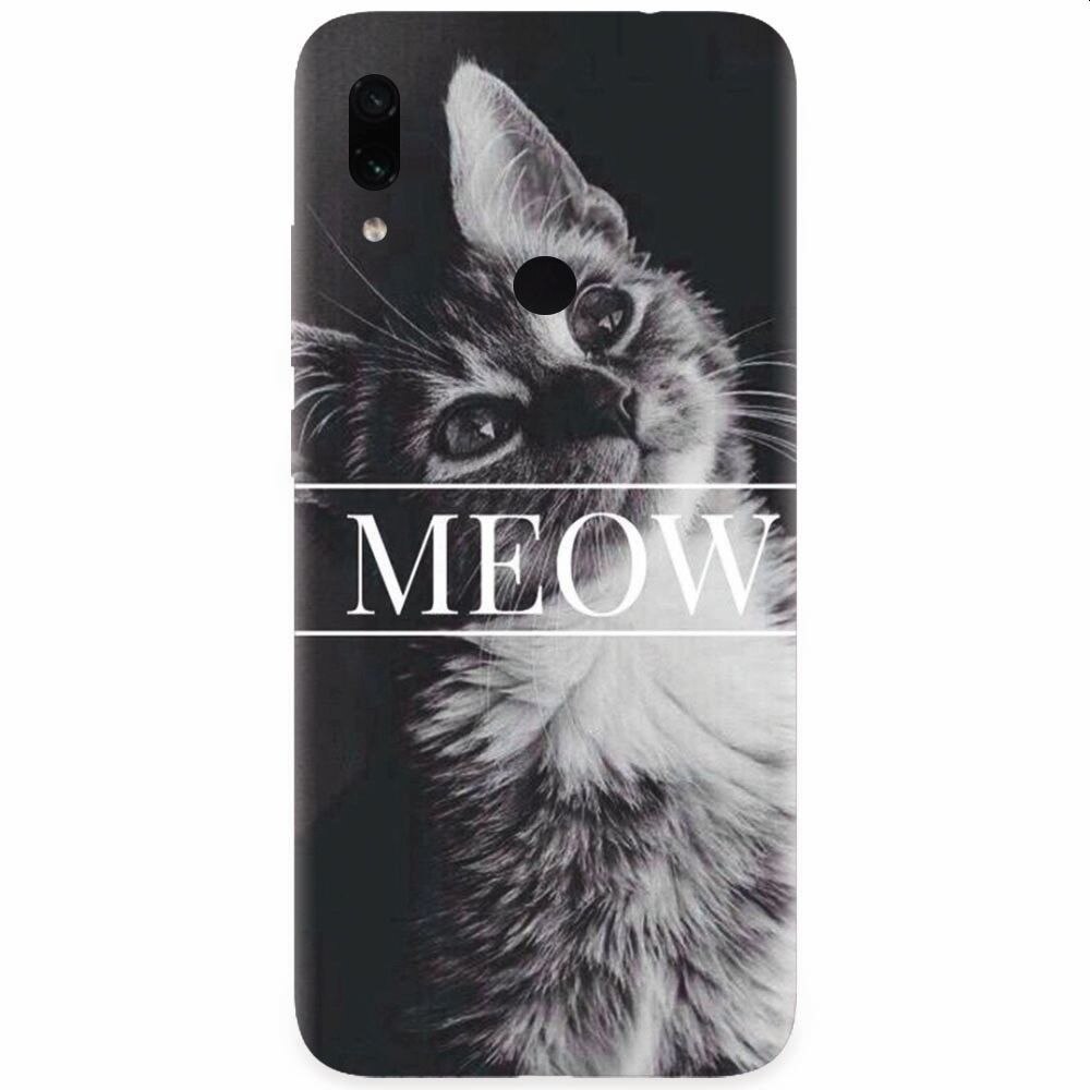Husa silicon pentru Xiaomi Redmi Note 7, Meow Cute Cat