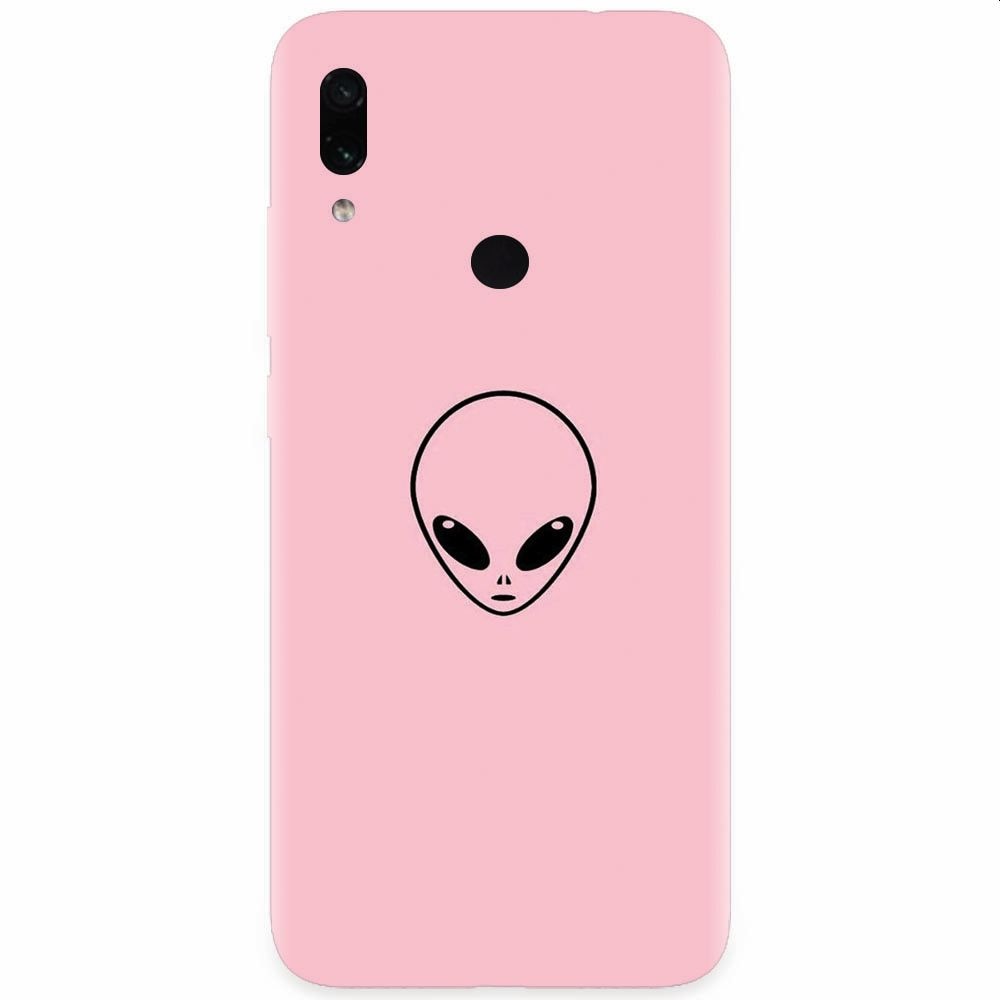 Husa silicon pentru Xiaomi Redmi Note 7, Pink Alien