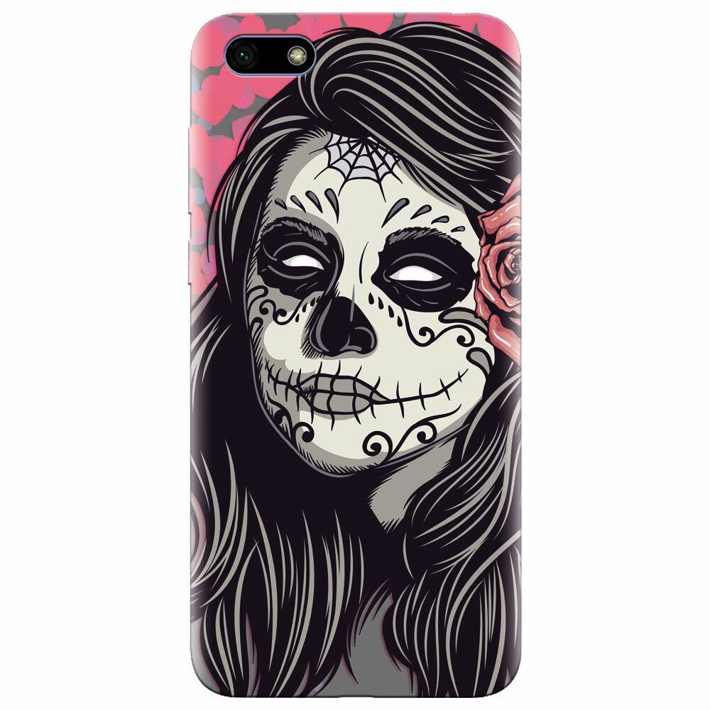 Husa silicon pentru Huawei Y5 Prime 2018, Mexican Girl Skull