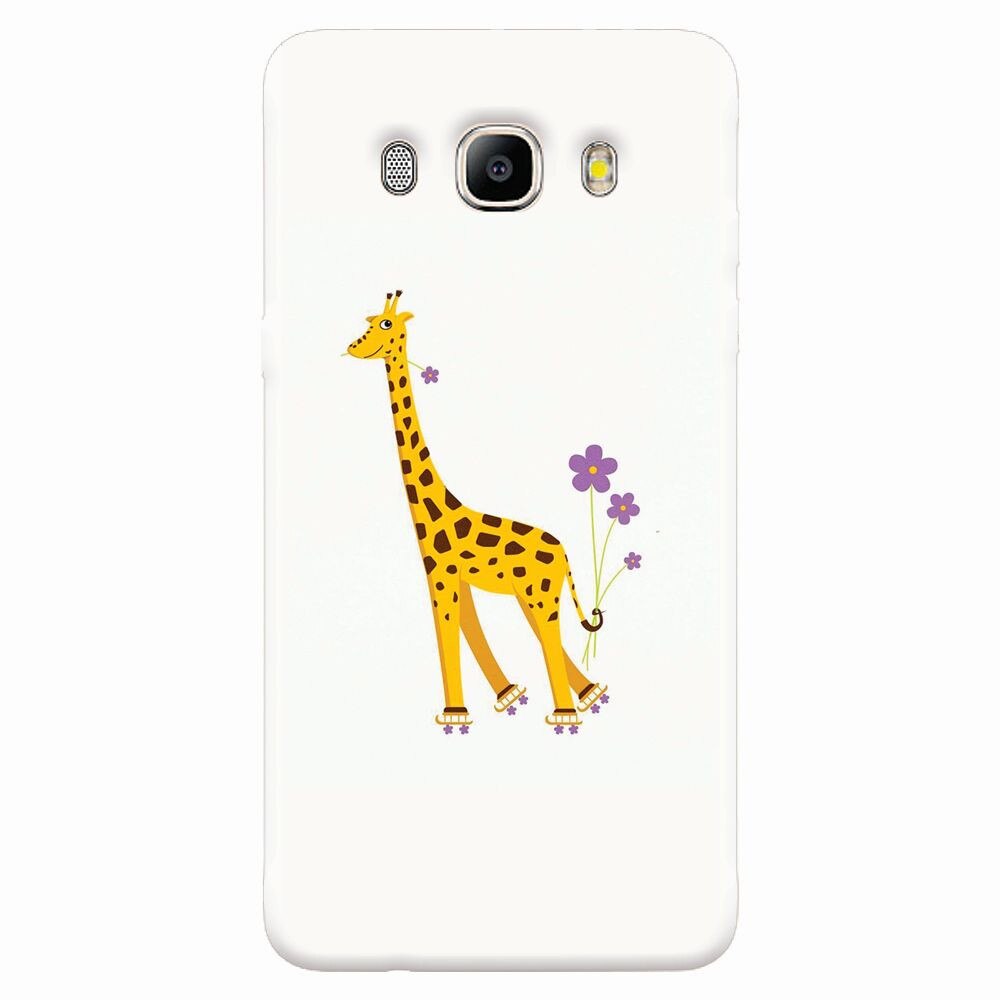 Husa silicon pentru Samsung Galaxy J7 2016, Rollerskating Girafe Illustration