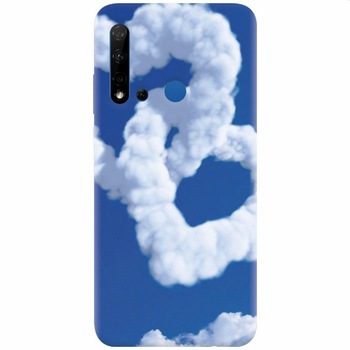 Husa silicon pentru Huawei P20 Lite (2019), Heart Shaped Clouds Blue Sky Husa silicon pentru Huawei P20 Lite (2019), Heart Shaped Clouds Blue Sky