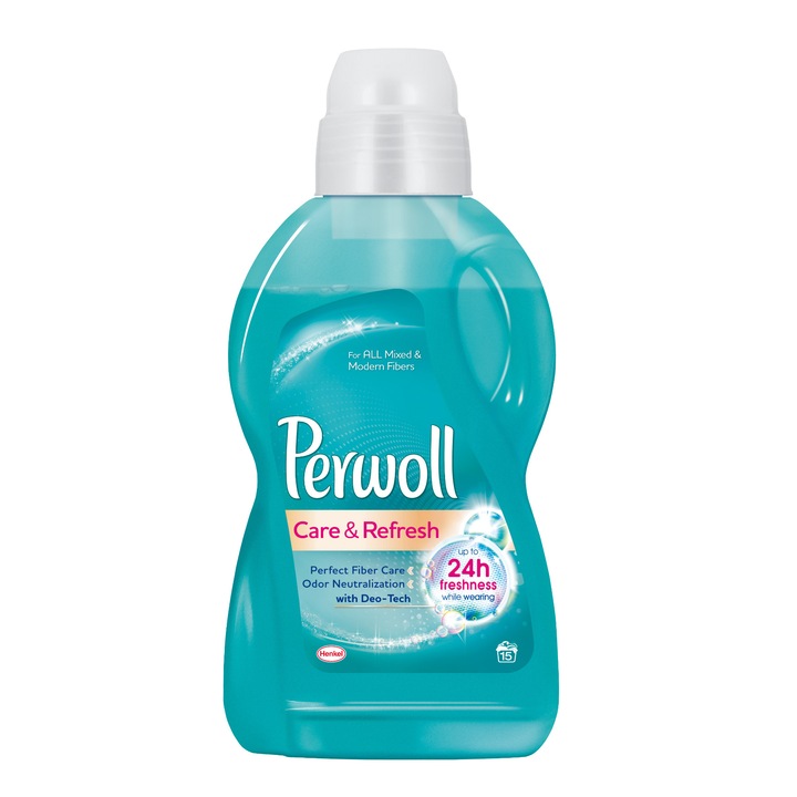 Течен перилен препарат Perwoll Care & Refresh, 15 изпирания, 900 мл
