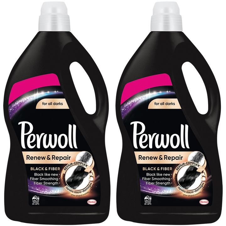 Detergent lichid Perwoll Renew Black 120 spalari, 2x3,6l