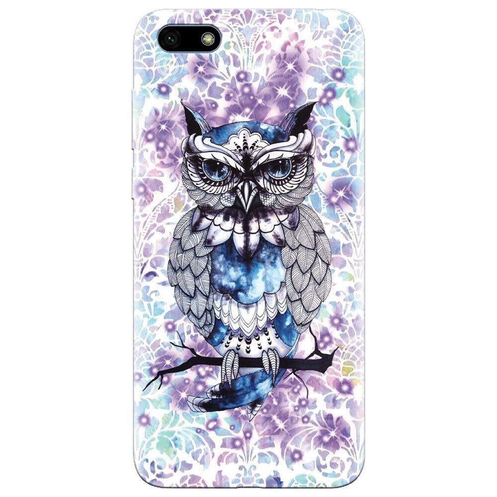 Husa silicon pentru Huawei Y5 Prime 2018, Abstract Owl