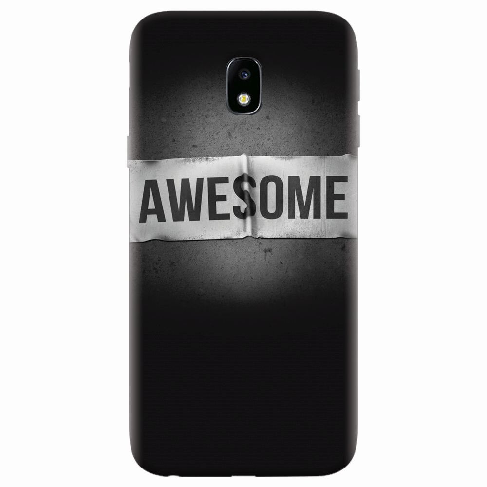 Husa silicon pentru Samsung Galaxy J7 2017, Awesome Label Dark