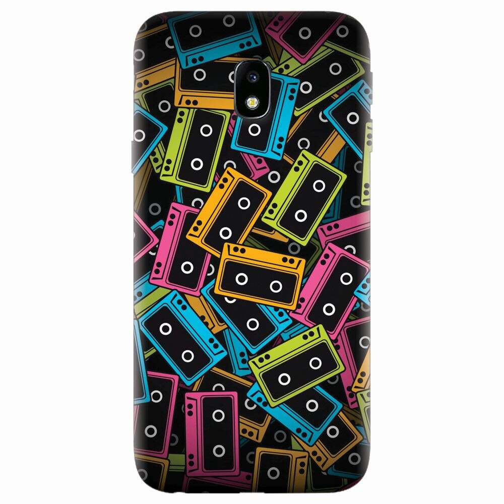 Husa silicon pentru Samsung Galaxy J7 Pro 2017, Audio Cassette Color Vector