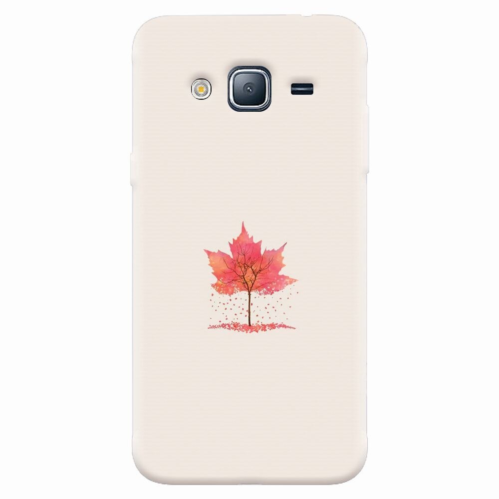 Husa silicon pentru Samsung Galaxy J7 2015, Autumn Tree Leaf Shape Illustration