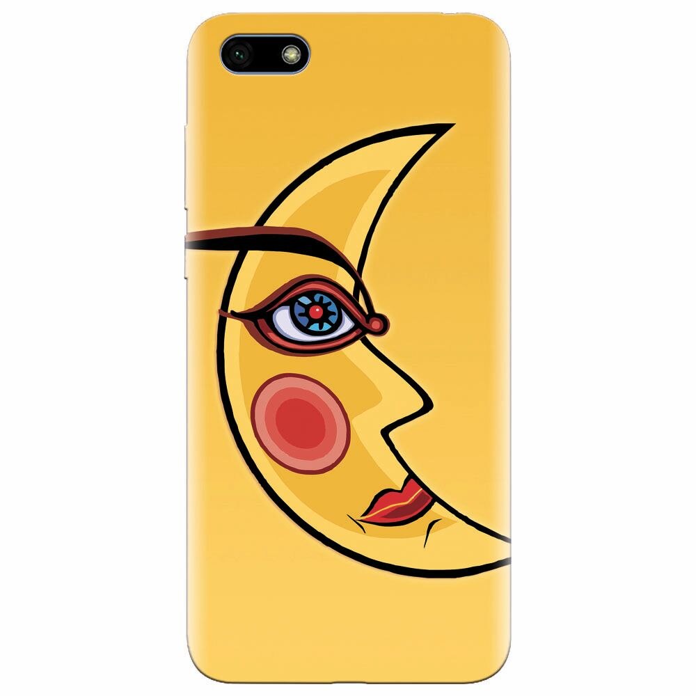 Husa silicon pentru Huawei Y5 Prime 2018, Yellow Moon