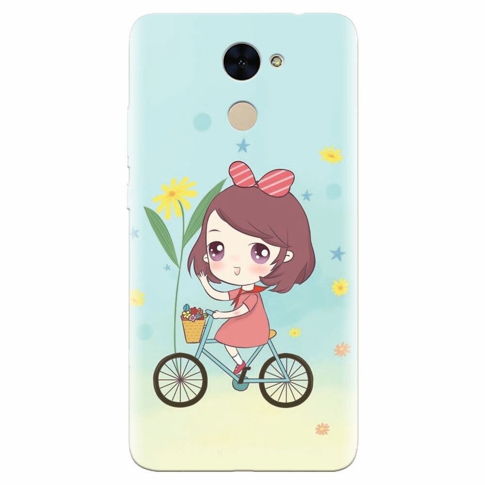 Husa silicon pentru Huawei Nova Lite Plus, Girl And Bike
