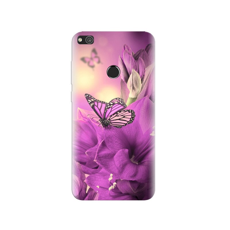 Husa Huawei P8 Lite 2017 Purple Butterfly 002