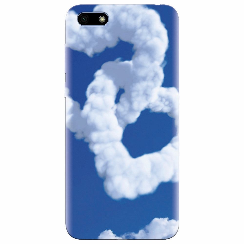 Husa silicon pentru Huawei Y5 Prime 2018, Heart Shaped Clouds Blue Sky