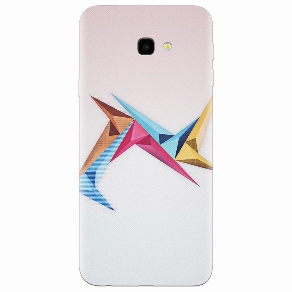 Husa silicon pentru Samsung Galaxy J4 Plus, Abstract Minimalistic Colors Triangles