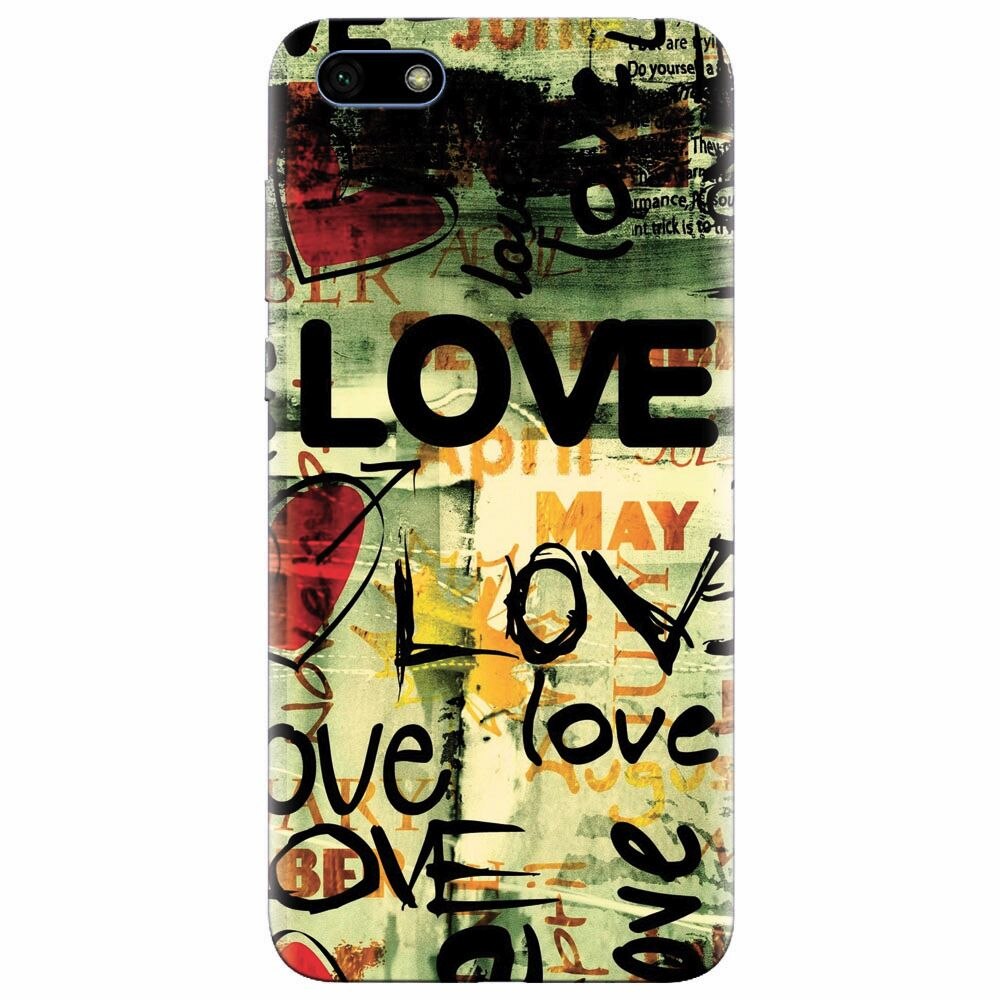 Husa silicon pentru Huawei Y5 Prime 2018, Love Artwork