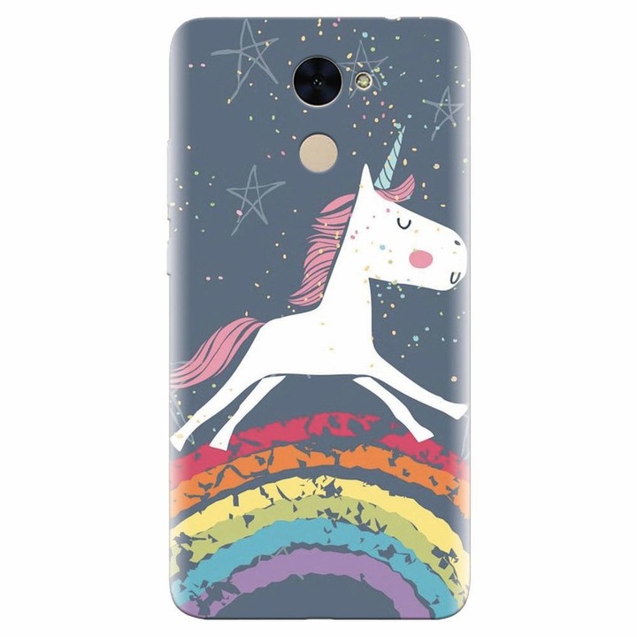 Силиконов кейс за Huawei Enjoy 7 Plus, Unicorn Rainbow