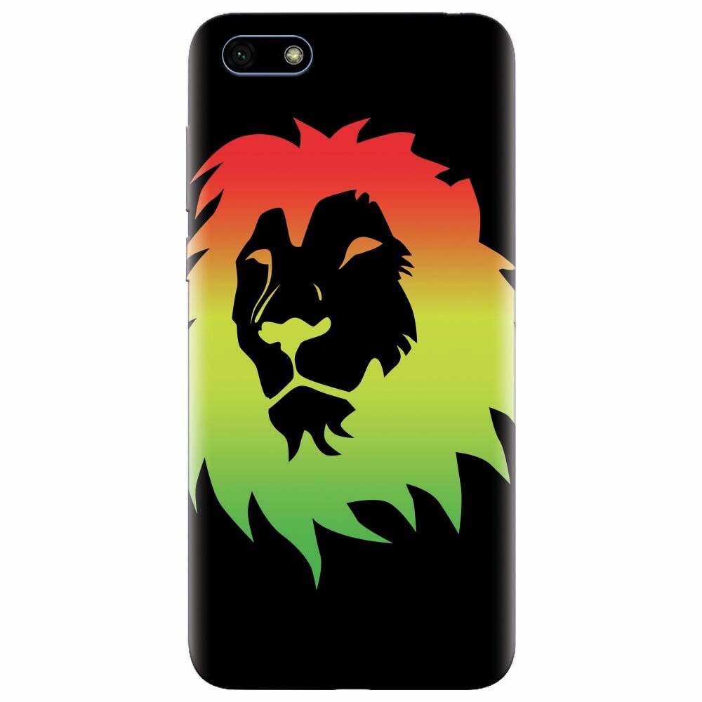 Husa silicon pentru Huawei Y5 Prime 2018, Rasta Color Lion